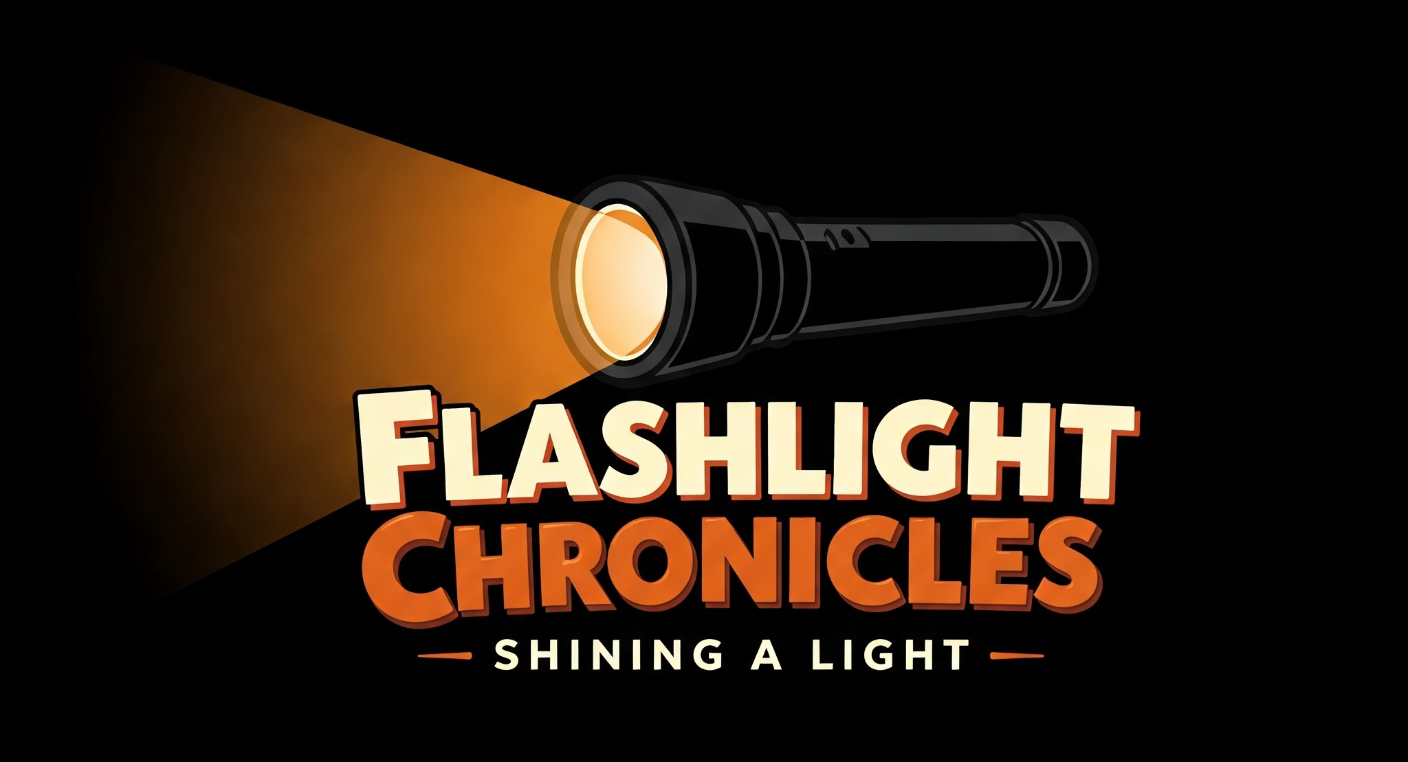 Flashlight Chronicles logo with the beam lit